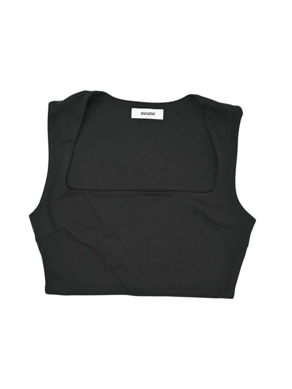 Guizio Celestial Stretch Crop Top in Black